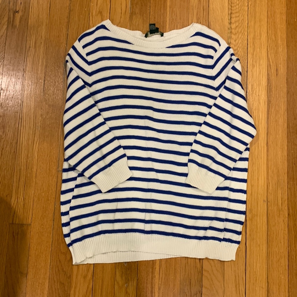 Ralph Lauren Women’s Cotton Striped Knit Sweater, Size 1x